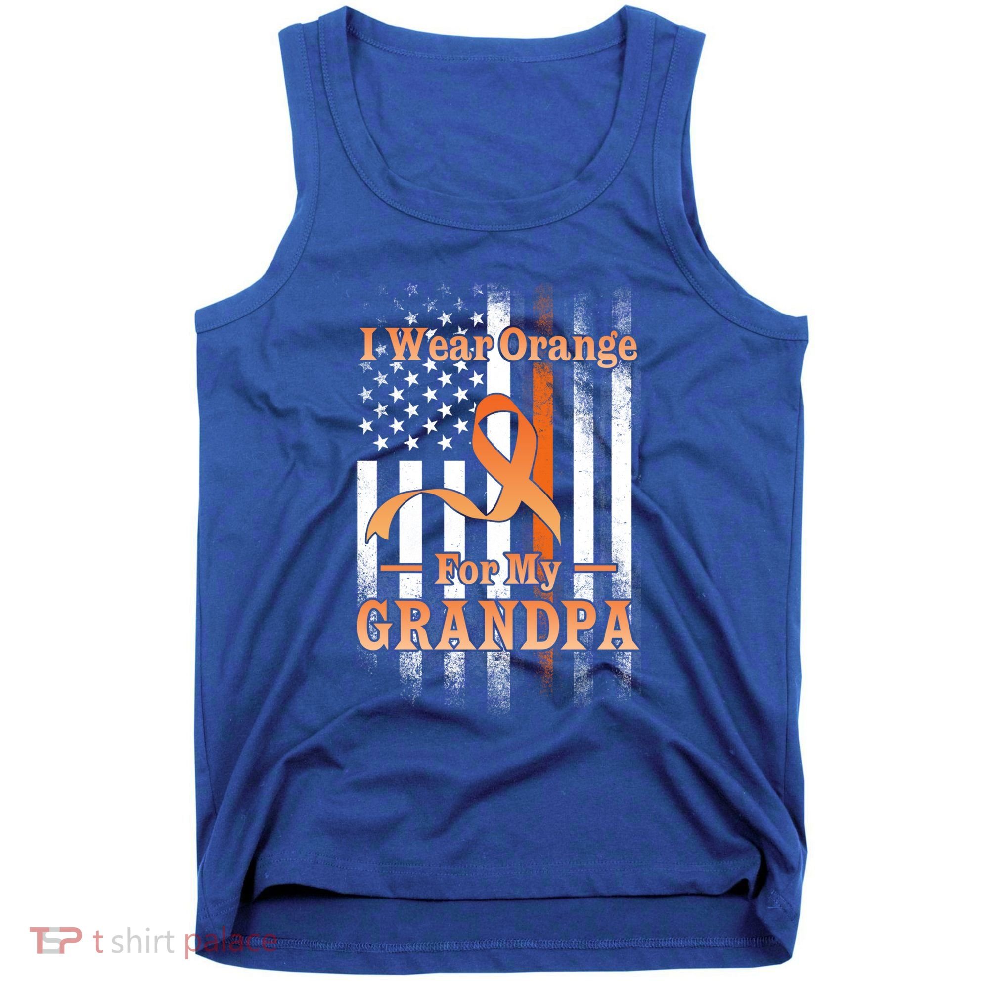 I Wear Orange Grandpa Multiple Sclerosis Ms Flag Funny Gift Tank Top