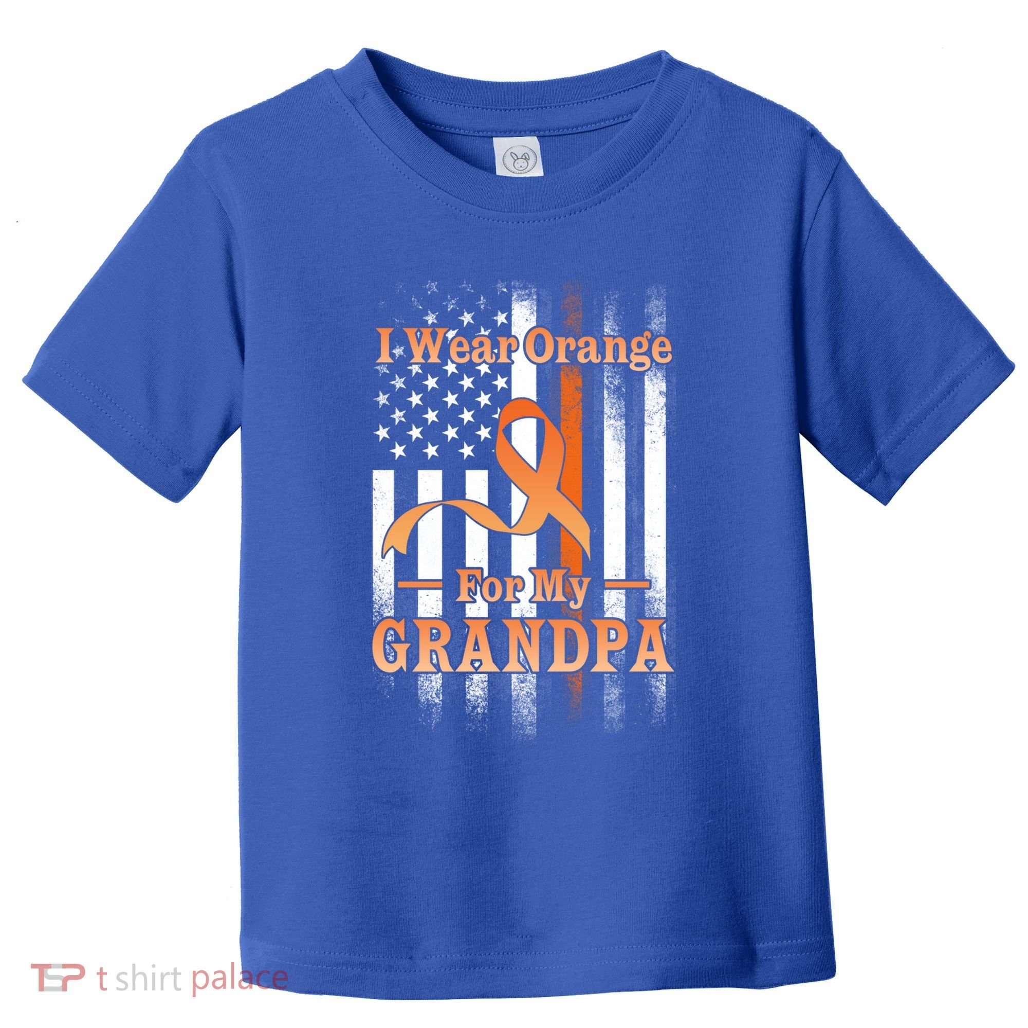 I Wear Orange Grandpa Multiple Sclerosis Ms Flag Funny Gift Toddler T-Shirt