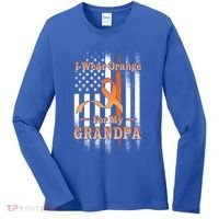 I Wear Orange Grandpa Multiple Sclerosis Ms Flag Funny Gift Women's Long Sleeve Shirt thumb 0