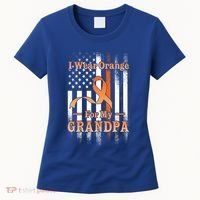 I Wear Orange Grandpa Multiple Sclerosis Ms Flag Funny Gift Women's T-Shirt thumb 0