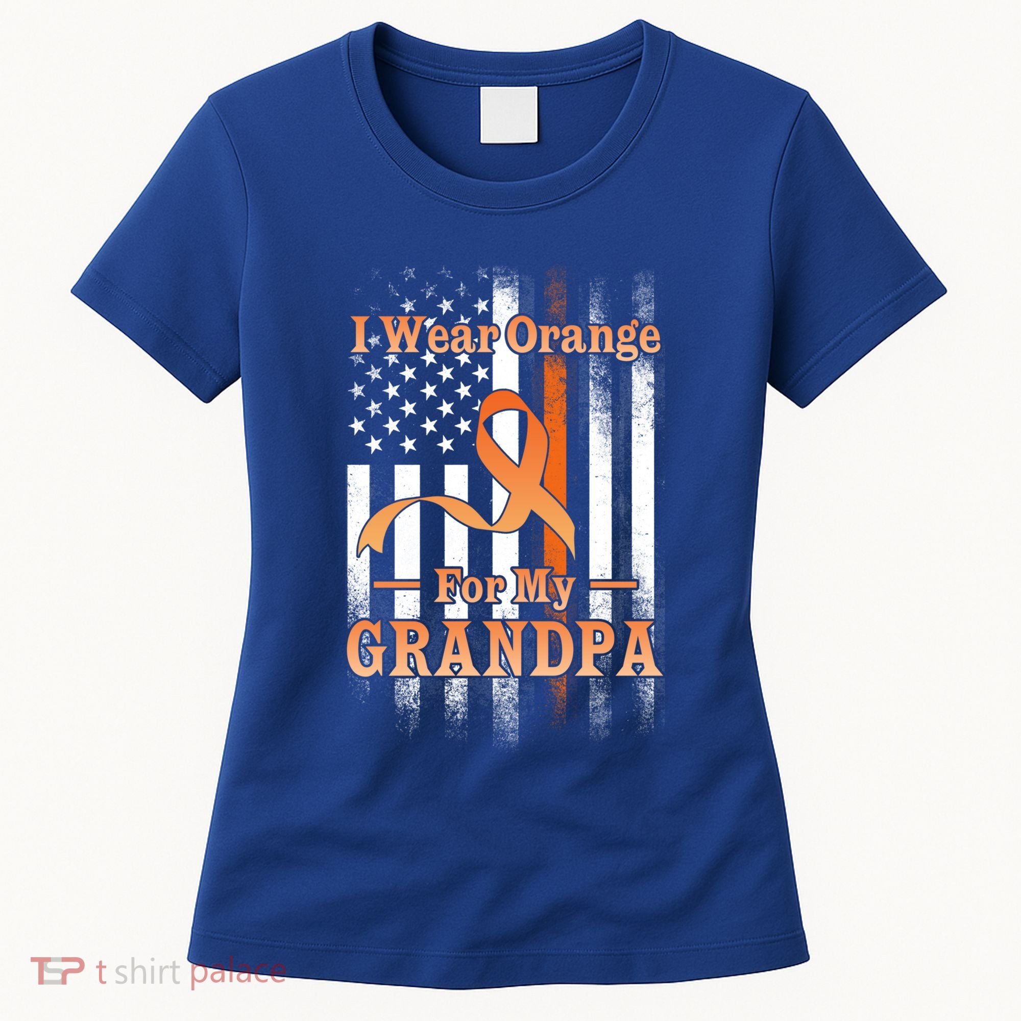 I Wear Orange Grandpa Multiple Sclerosis Ms Flag Funny Gift Women's T-Shirt