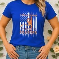 I Wear Orange Grandpa Multiple Sclerosis Ms Flag Funny Gift Women's T-Shirt thumb 2