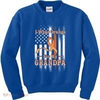 I Wear Orange Grandpa Multiple Sclerosis Ms Flag Funny Gift Kids Sweatshirt thumb 0