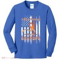 I Wear Orange Grandpa Multiple Sclerosis Ms Flag Funny Gift Kids Long Sleeve Shirt thumb 0