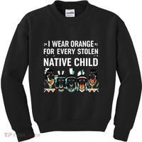 I Wear Orange For Every American Native Child Indian Pride Kids Sweatshirt thumb 0