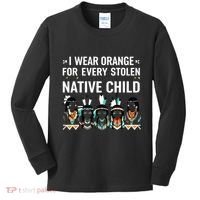 I Wear Orange For Every American Native Child Indian Pride Kids Long Sleeve Shirt thumb 0