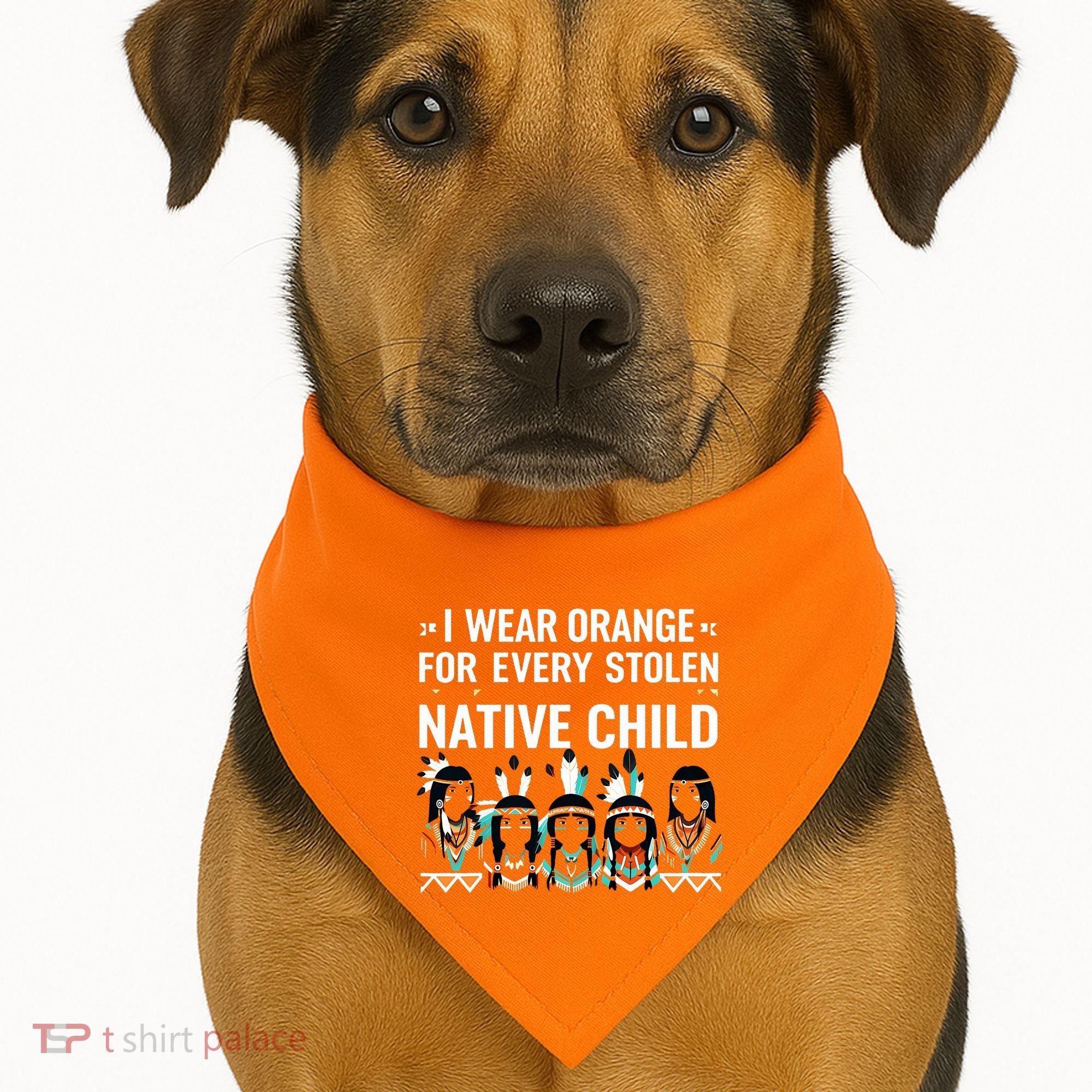 I Wear Orange For Every American Native Child Indian Pride USA-Made Doggie Bandana