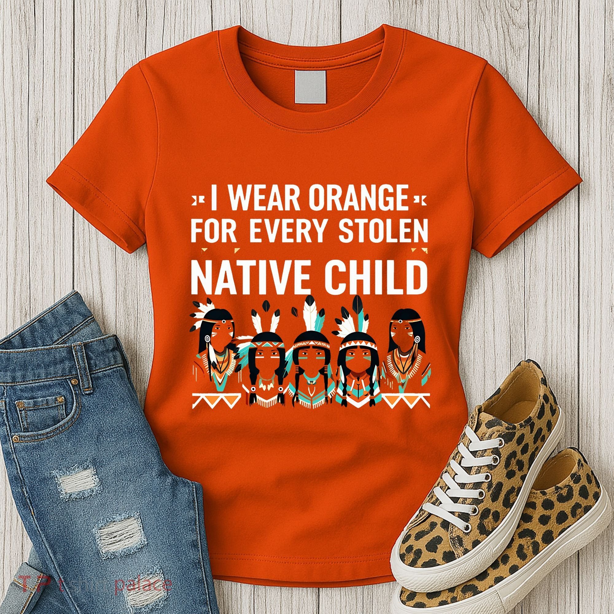 I Wear Orange For Every American Native Child Indian Pride Women's T-Shirt
