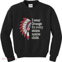 I Wear Orange For Every American Native Child Kids Sweatshirt thumb 0