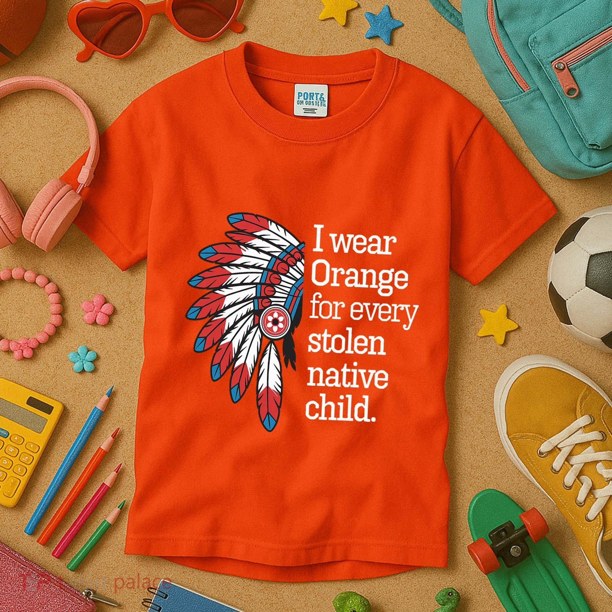 I Wear Orange For Every American Native Child Kids T-Shirt