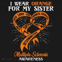 I Wear Orange For My Sister MS Multiple Sclerosis Awareness Women's Hoodie thumb 2