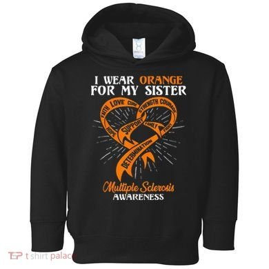 I Wear Orange For My Sister MS Multiple Sclerosis Awareness Toddler Hoodie