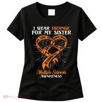 I Wear Orange For My Sister MS Multiple Sclerosis Awareness Women's T-Shirt thumb 0