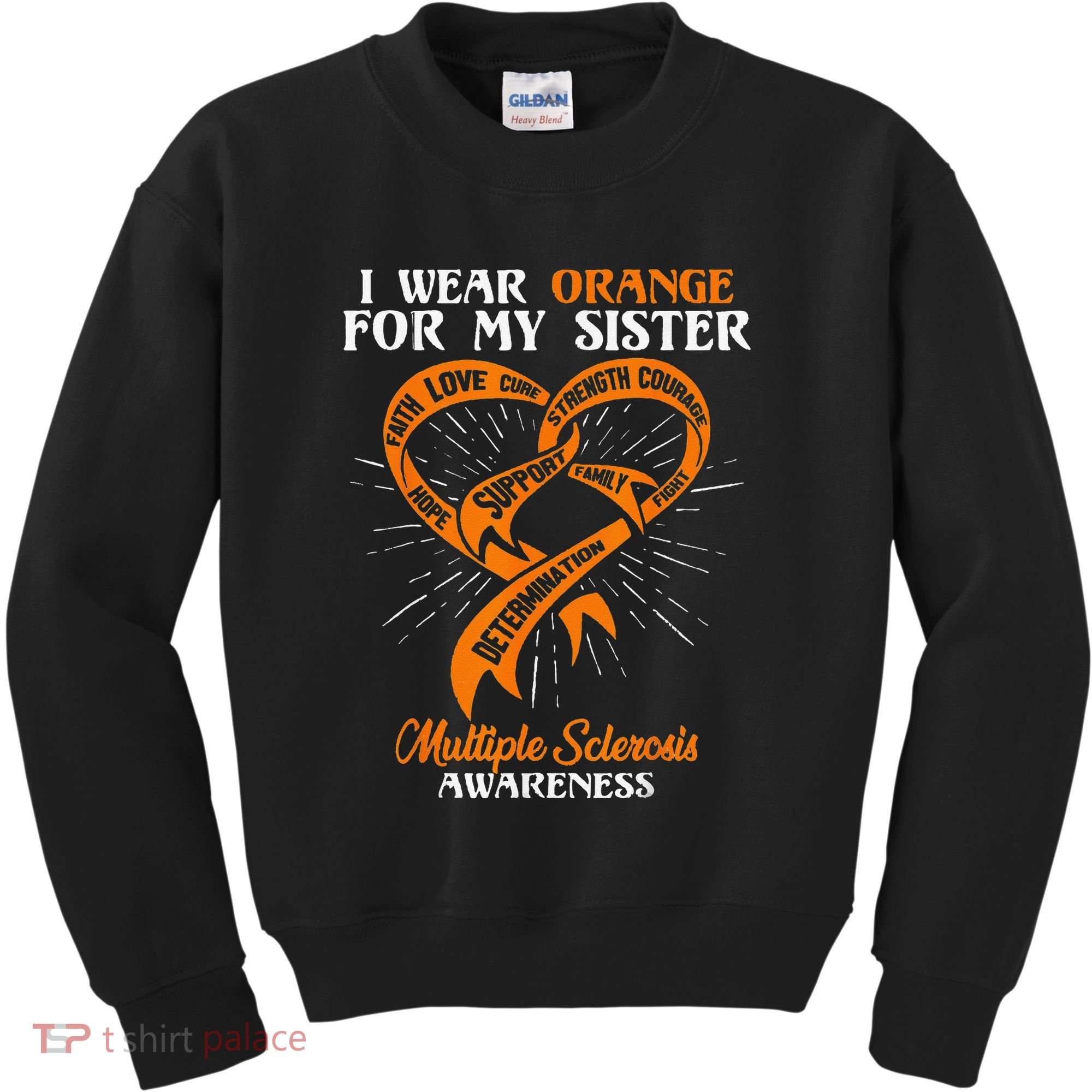I Wear Orange For My Sister MS Multiple Sclerosis Awareness Kids Sweatshirt