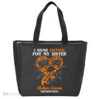 I Wear Orange For My Sister MS Multiple Sclerosis Awareness Tote Bag thumb 0