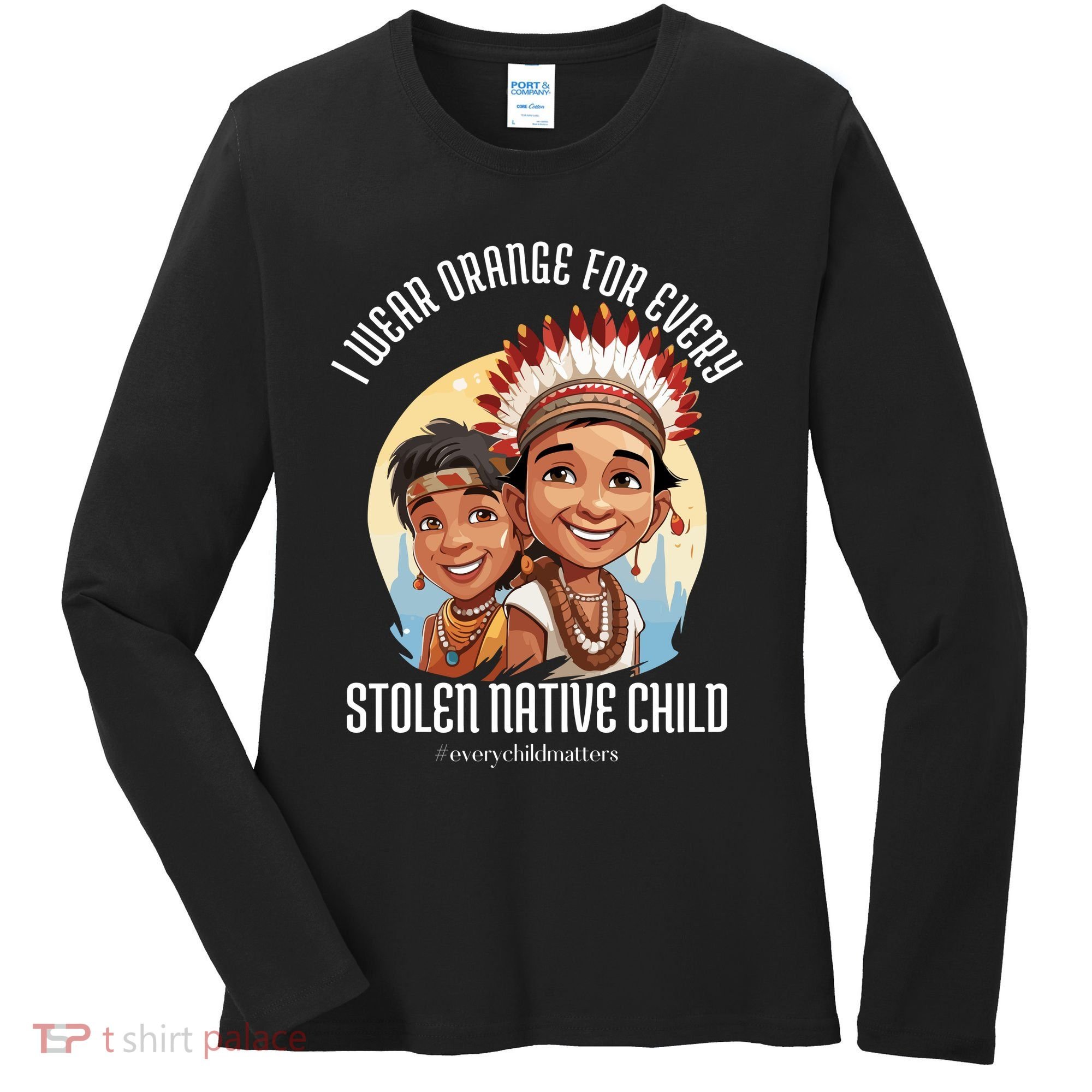 I Wear Orange For Indigenous Children Women's Long Sleeve Shirt