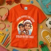 I Wear Orange For Indigenous Children Kids T-Shirt thumb 3