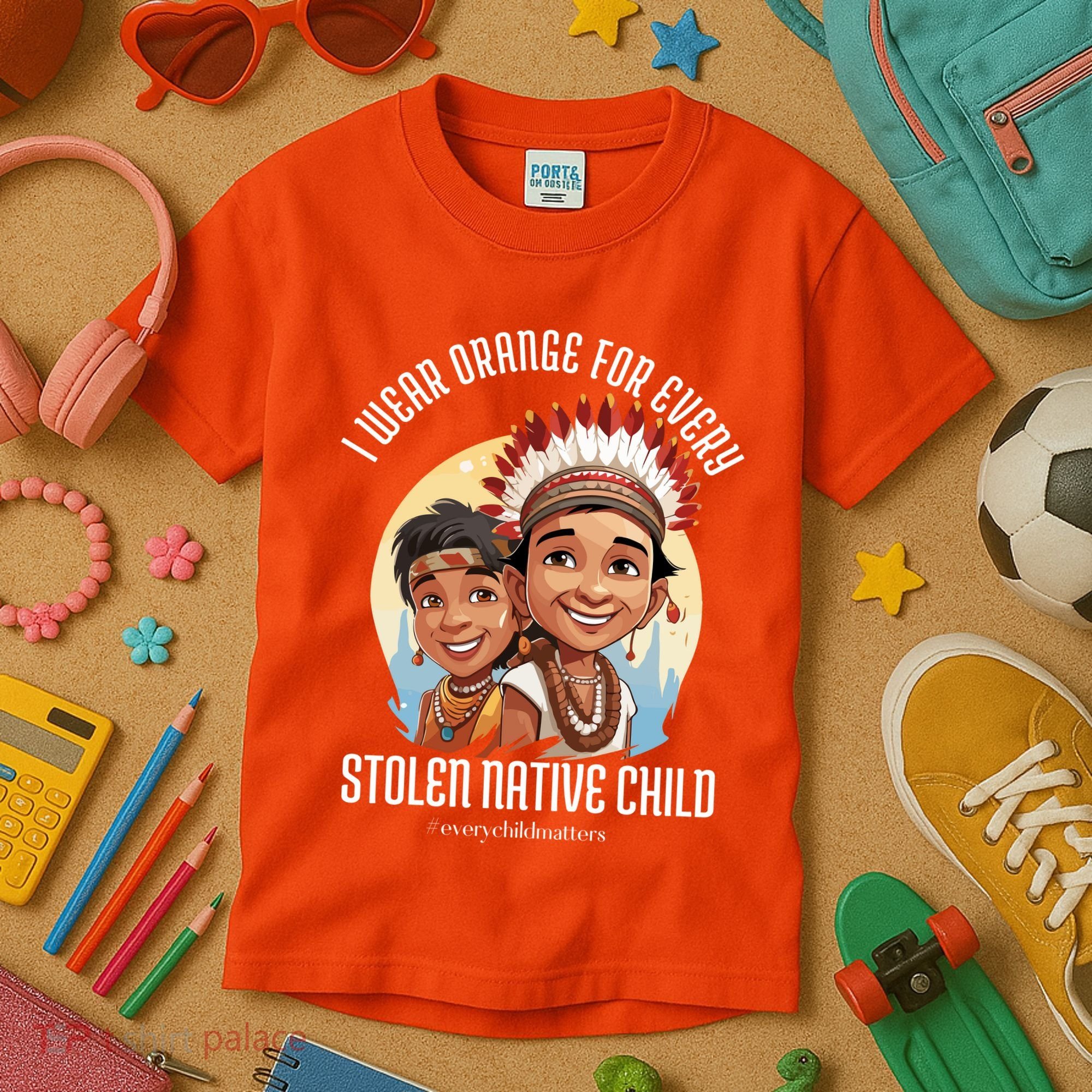 I Wear Orange For Indigenous Children Kids T-Shirt