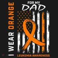 I Wear Orange For My Dad Leukemia Awareness American Flag Sweatshirt thumb 3