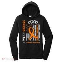 I Wear Orange For My Dad Leukemia Awareness American Flag Women's Hoodie thumb 0