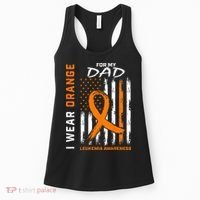 I Wear Orange For My Dad Leukemia Awareness American Flag Women's Tank Top thumb 0