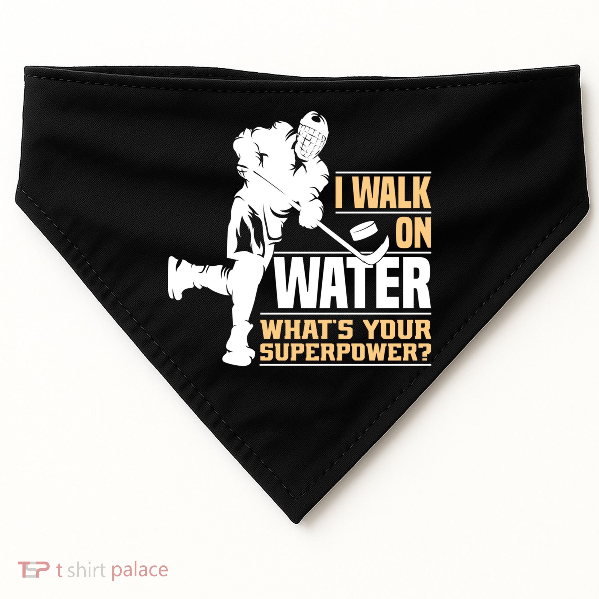 I Walk On Water Funny Ice Hockey Gift USA-Made Doggie Bandana