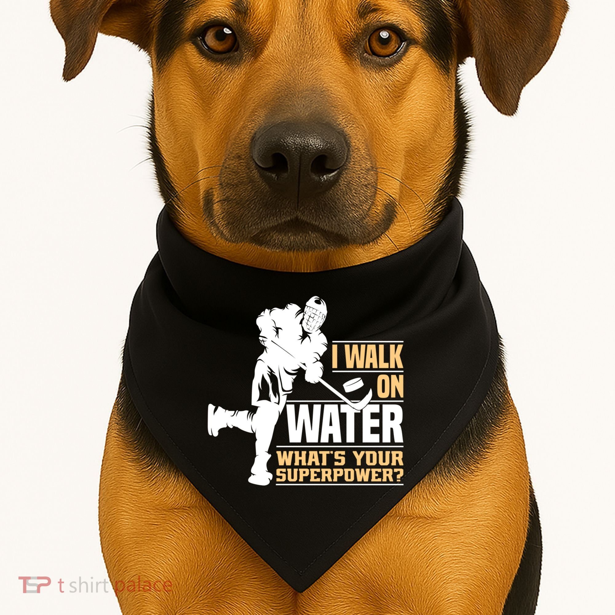 I Walk On Water Funny Ice Hockey Gift USA-Made Doggie Bandana