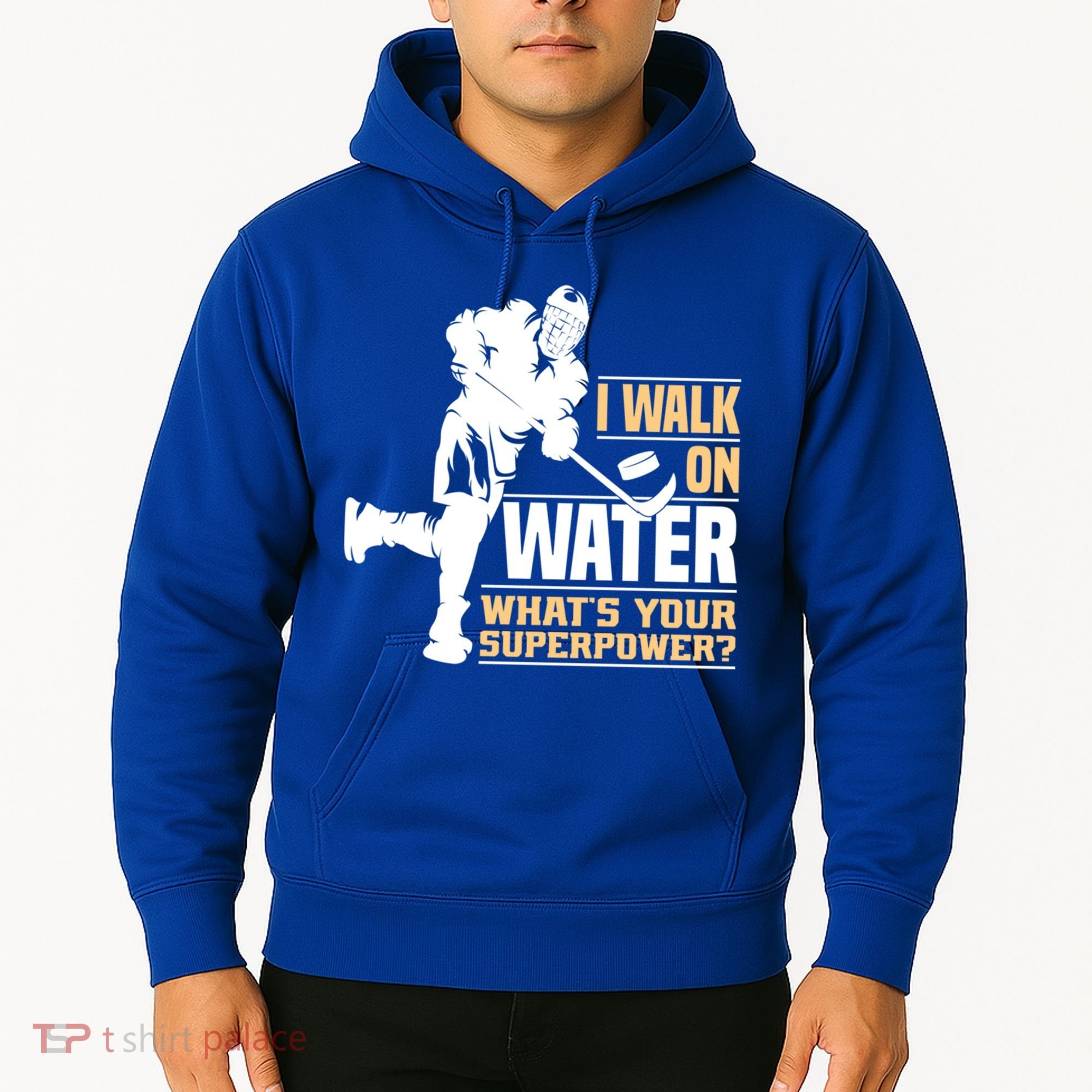 I Walk On Water Funny Ice Hockey Gift Hoodie