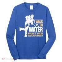 I Walk On Water Funny Ice Hockey Gift Long Sleeve Shirt thumb 0