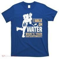 I Walk On Water Funny Ice Hockey Gift T-Shirt thumb 0
