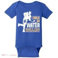 I Walk On Water Funny Ice Hockey Gift Baby Bodysuit thumb 0