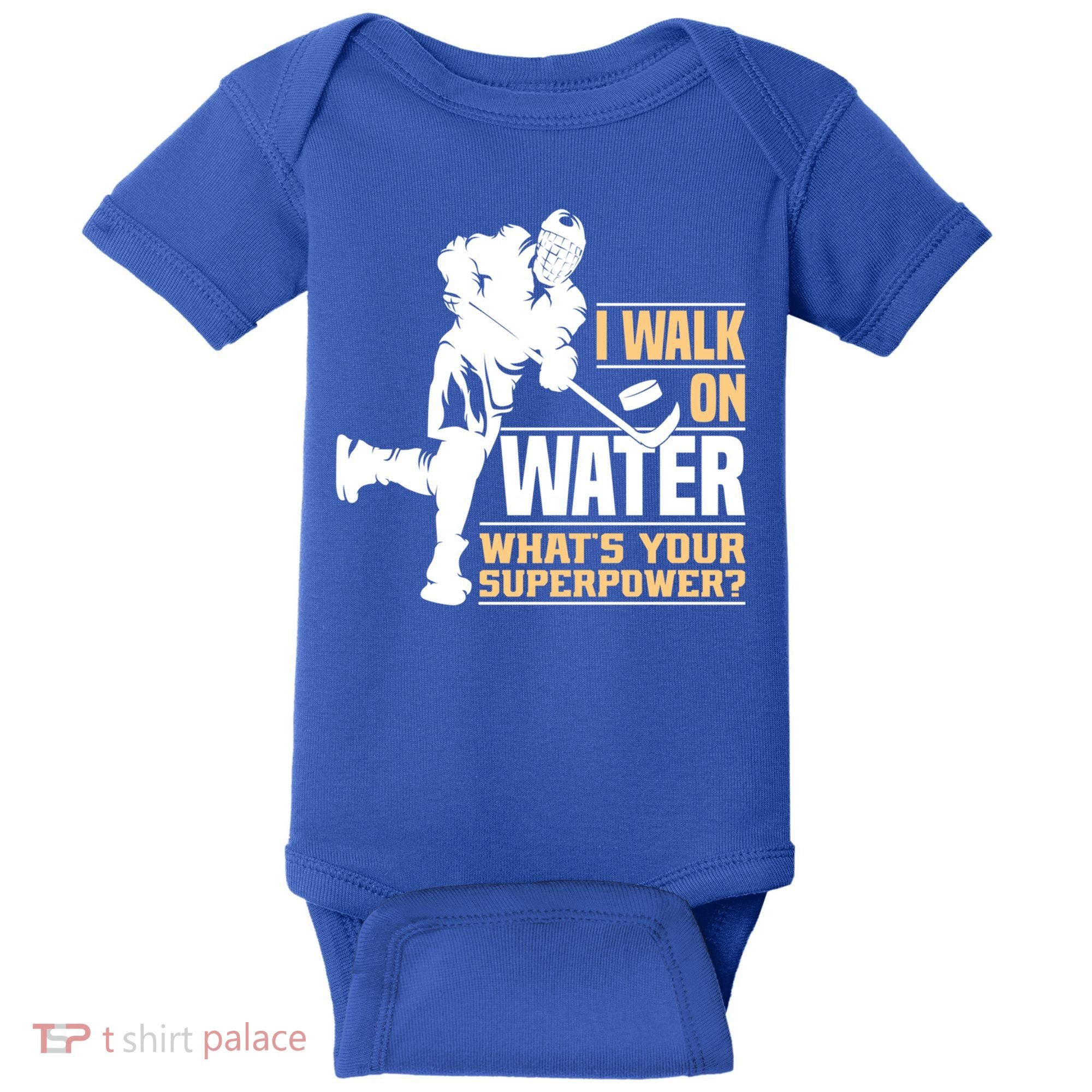 I Walk On Water Funny Ice Hockey Gift Baby Bodysuit