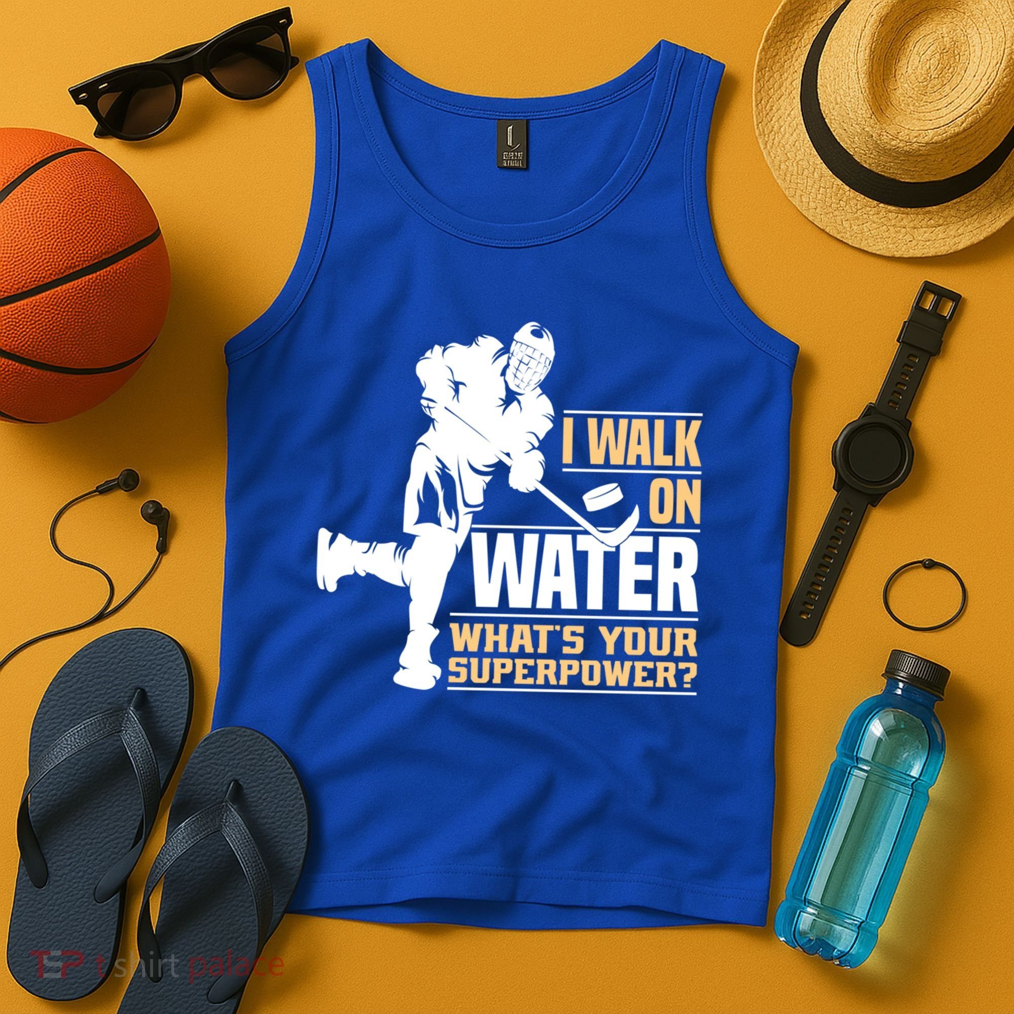 I Walk On Water Funny Ice Hockey Gift Tank Top