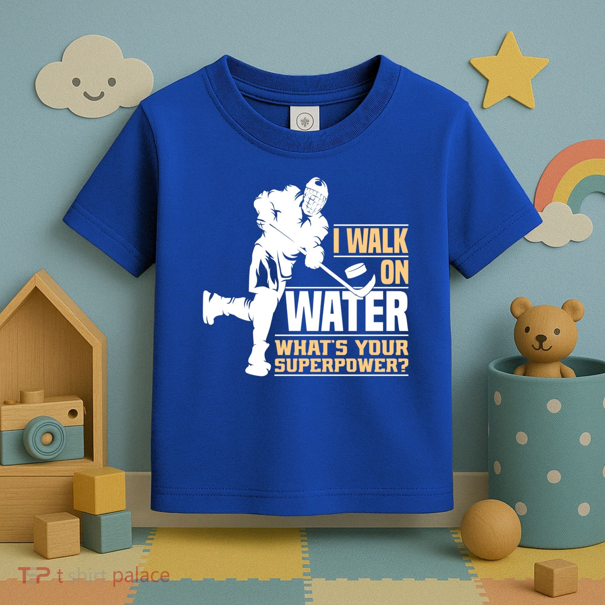 I Walk On Water Funny Ice Hockey Gift Toddler T-Shirt