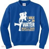 I Walk On Water Funny Ice Hockey Gift Kids Sweatshirt thumb 0