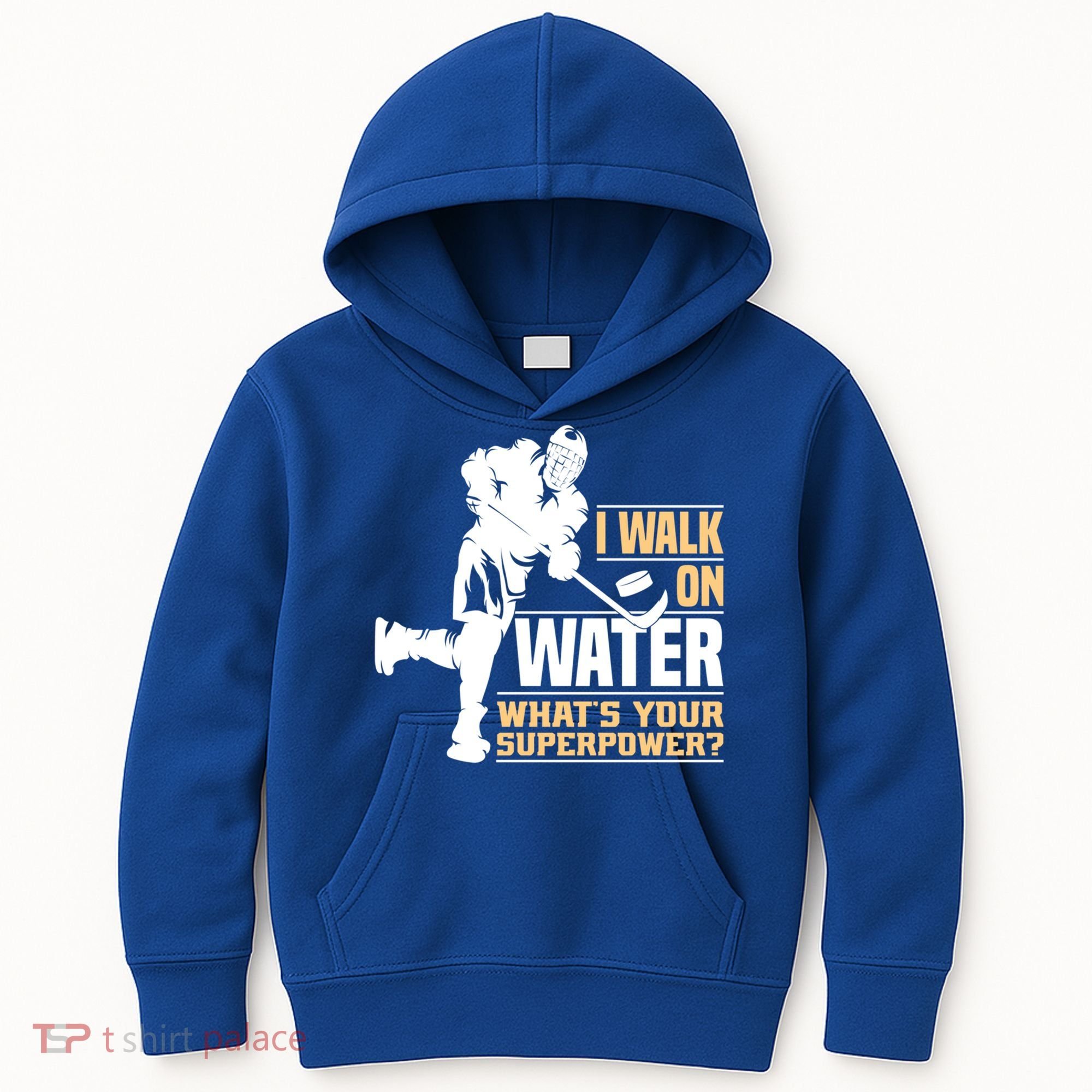I Walk On Water Funny Ice Hockey Gift Kids Hoodie