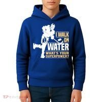 I Walk On Water Funny Ice Hockey Gift Kids Hoodie thumb 4
