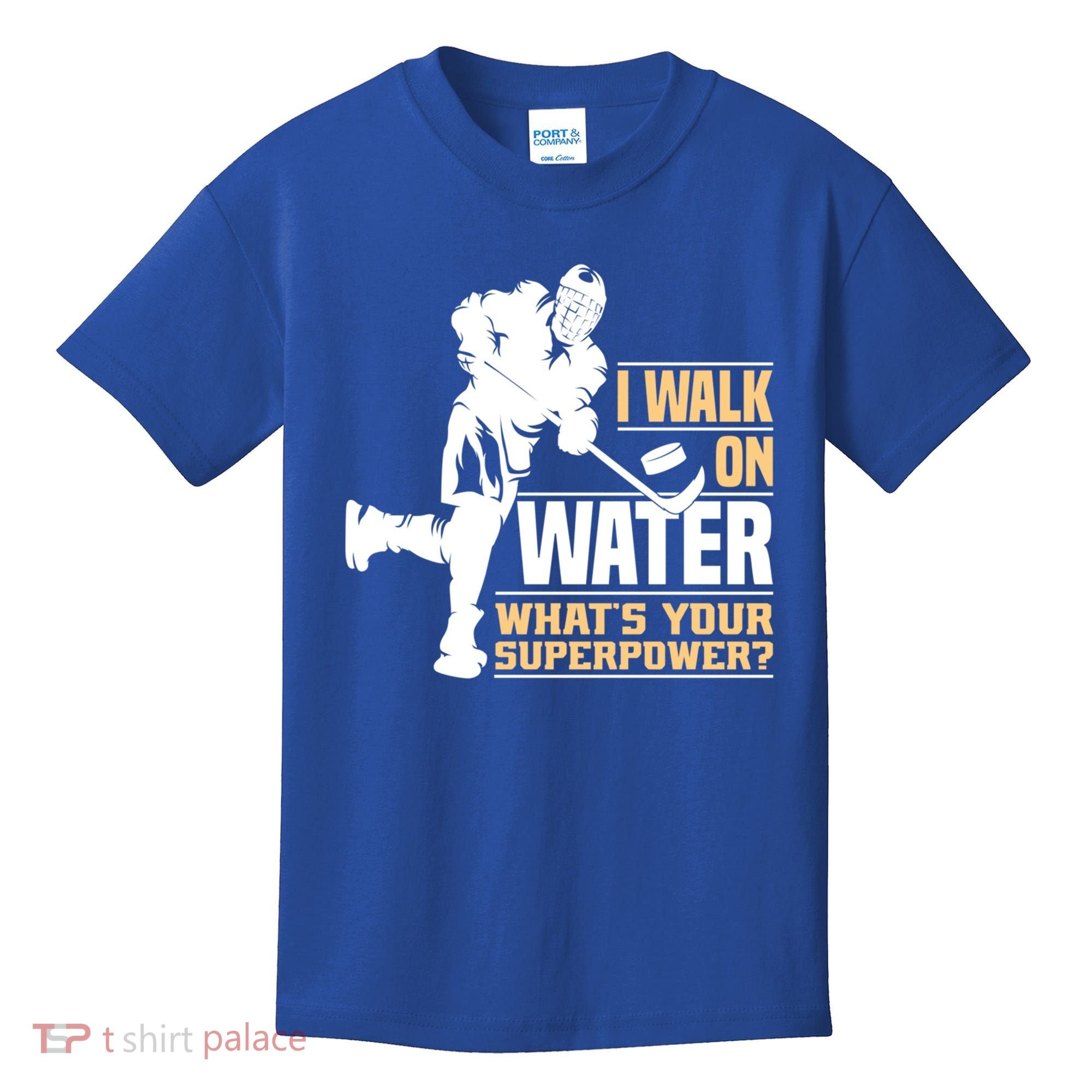 I Walk On Water Funny Ice Hockey Gift Kids T-Shirt