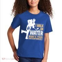 I Walk On Water Funny Ice Hockey Gift Kids T-Shirt thumb 2