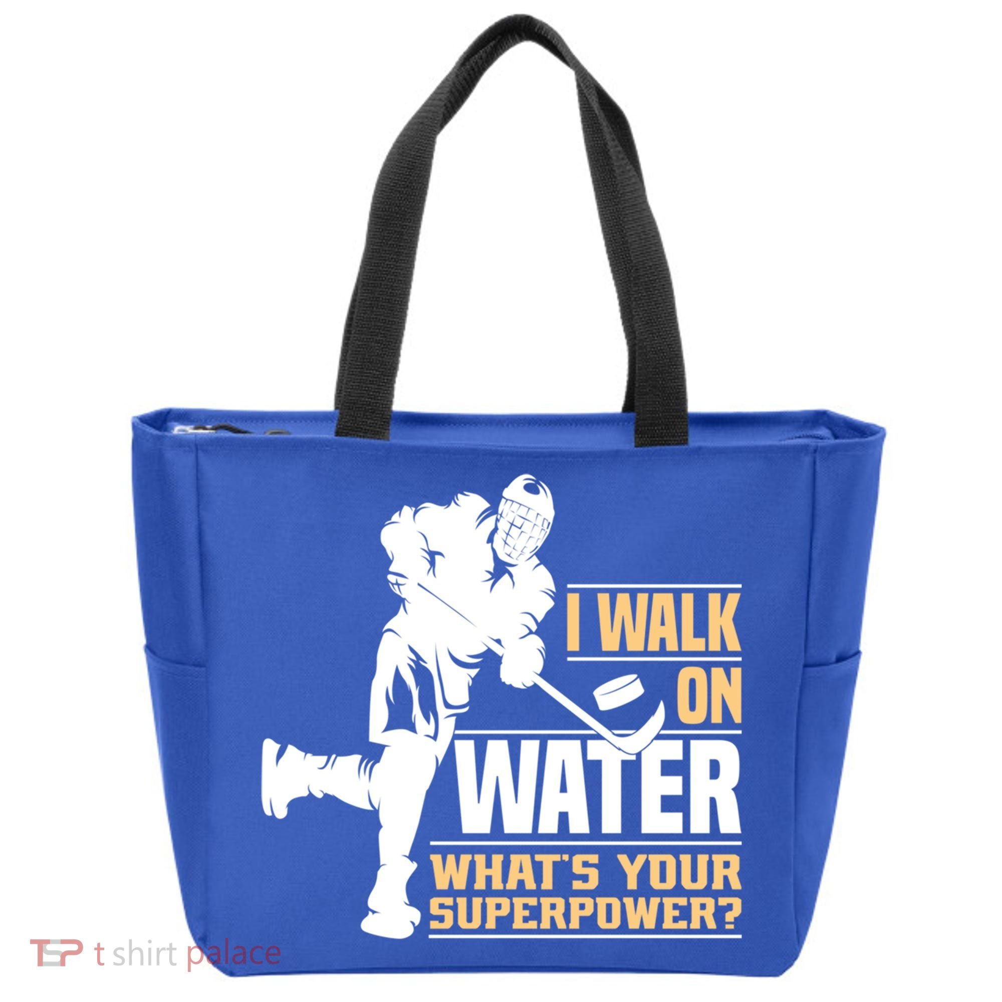 I Walk On Water Funny Ice Hockey Gift Tote Bag