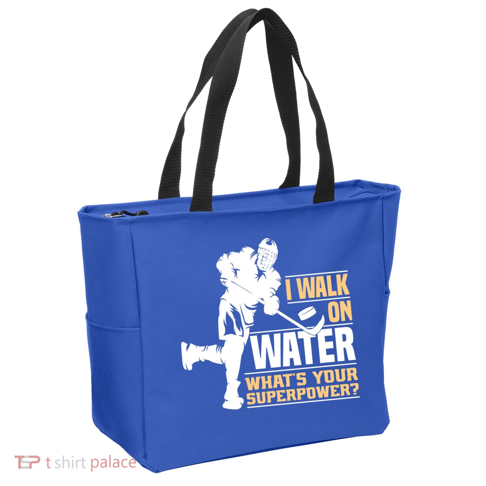 I Walk On Water Funny Ice Hockey Gift Tote Bag