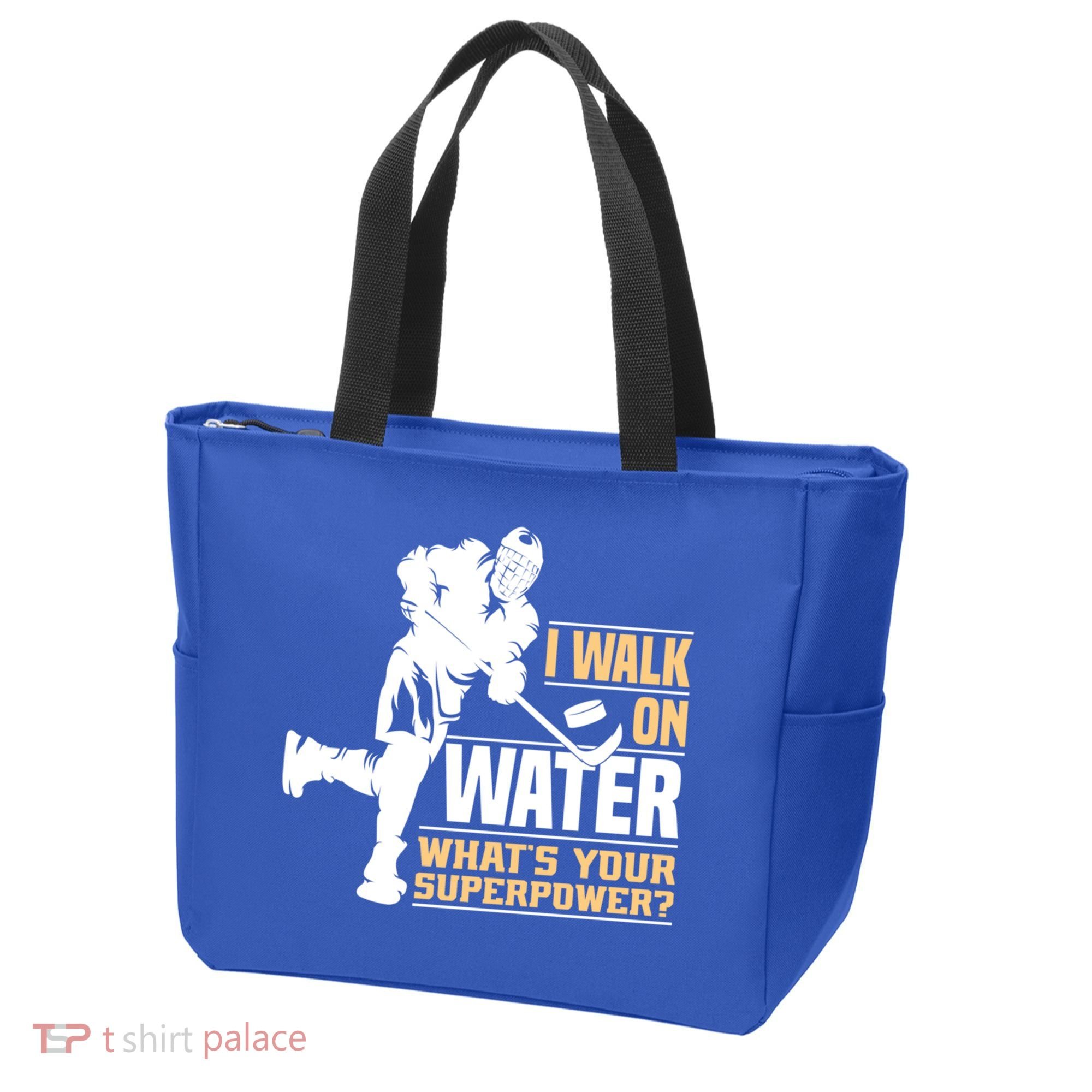 I Walk On Water Funny Ice Hockey Gift Tote Bag