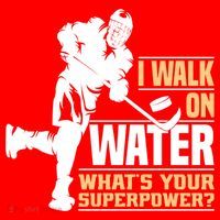 I Walk On Water Funny Ice Hockey Gift Santa Hat thumb 1