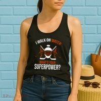 I Walk On Water What's Your Superpower? Funny Hockey Women's Tank Top thumb 2