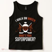 I Walk On Water What's Your Superpower? Funny Hockey Tank Top thumb 2