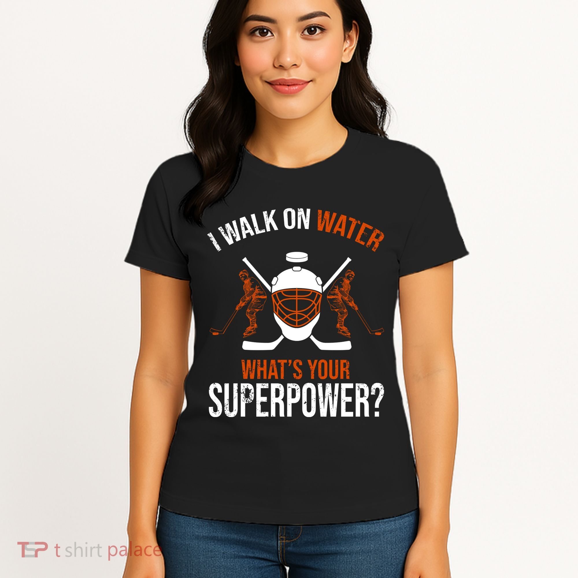 I Walk On Water What's Your Superpower? Funny Hockey Women's T-Shirt