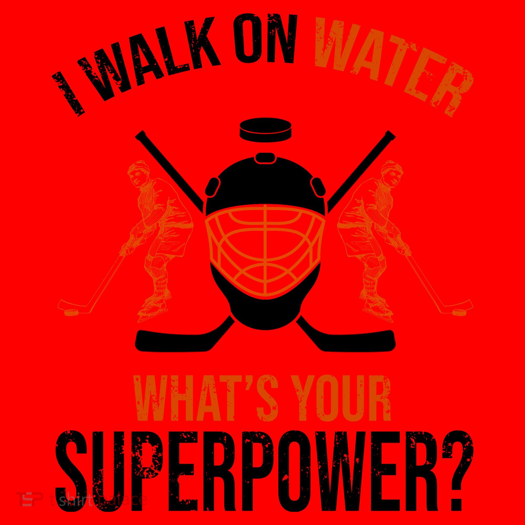 I Walk On Water What's Your Superpower? Funny Hockey Santa Hat