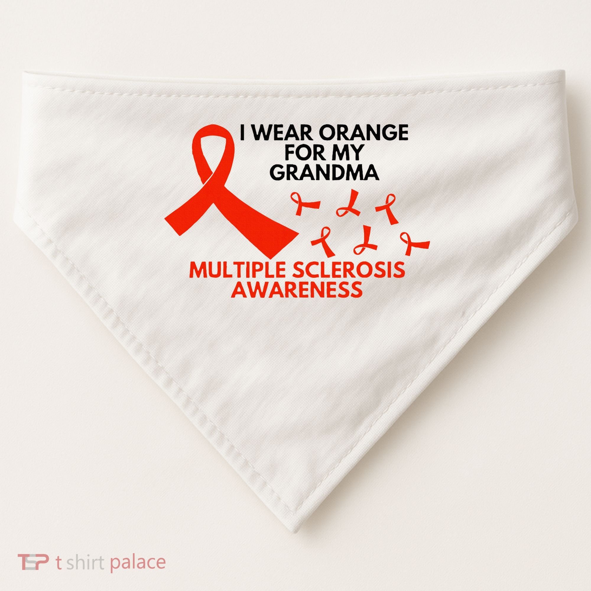 I Wear Orange For My Grandma Multiple Sclerosis Ms Awareness USA-Made Doggie Bandana