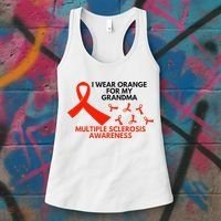 I Wear Orange For My Grandma Multiple Sclerosis Ms Awareness Women's Tank Top thumb 3