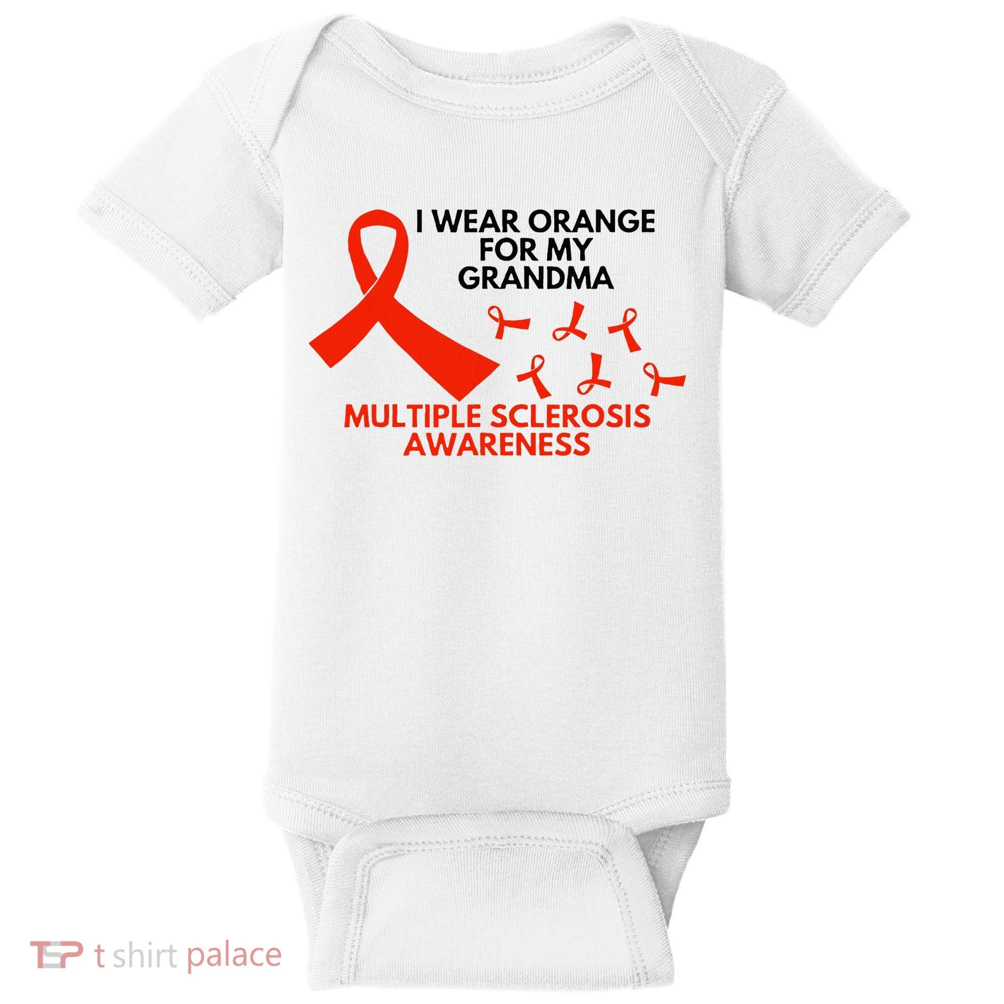 I Wear Orange For My Grandma Multiple Sclerosis Ms Awareness Baby Bodysuit